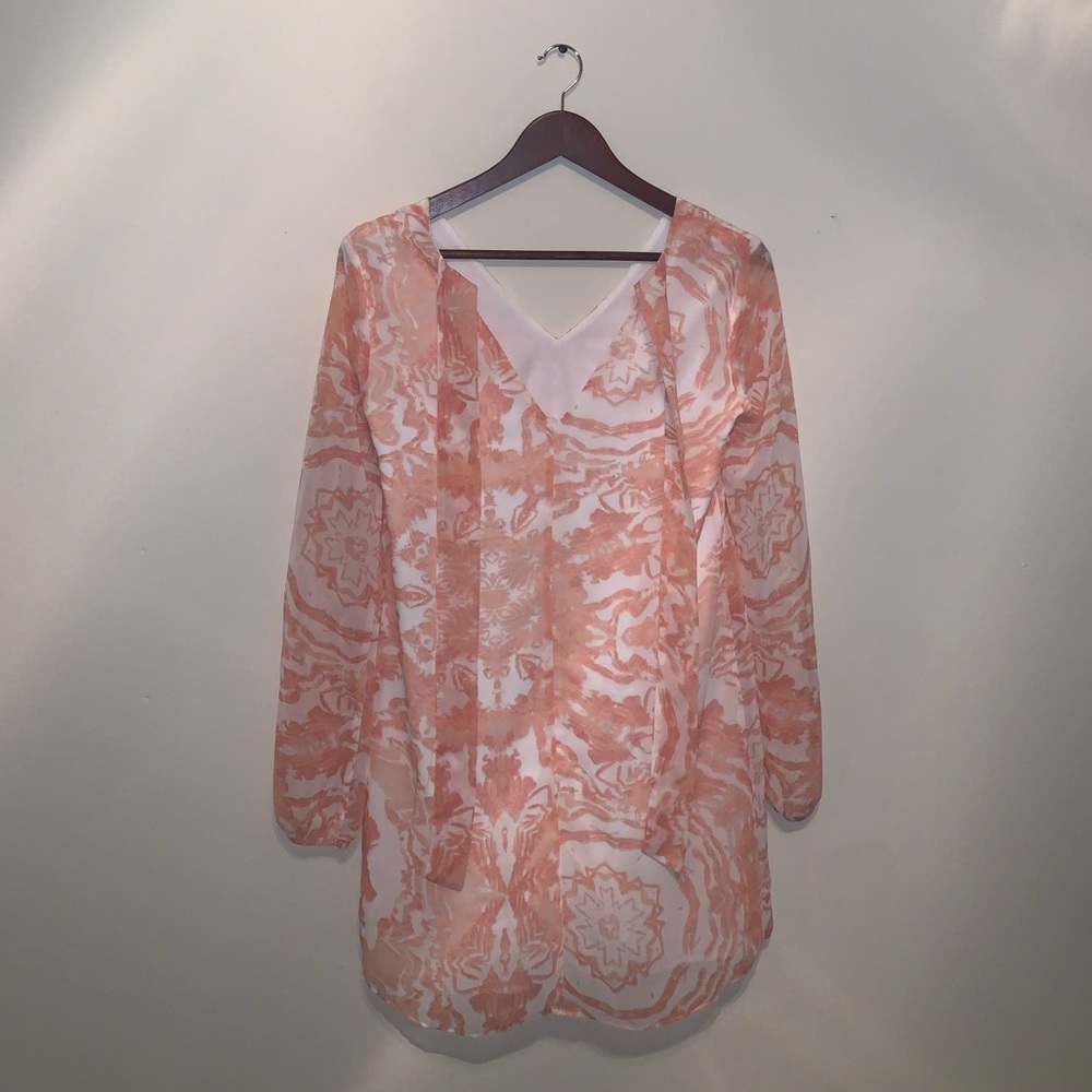Light Orange & White Long Sleeve top size XXS - Picture 2 of 7